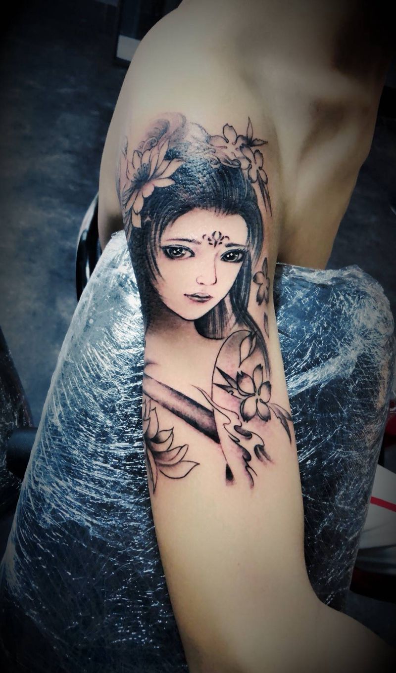 艺妓纹身图片