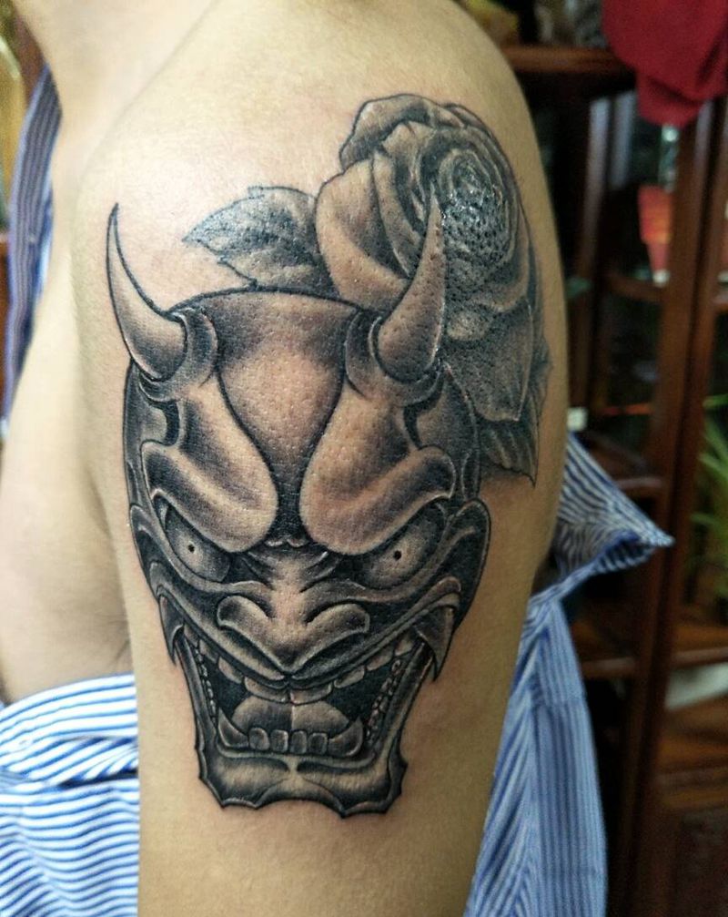 大臂艺姬纹身图片