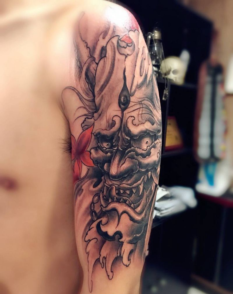 大臂般若纹身图片