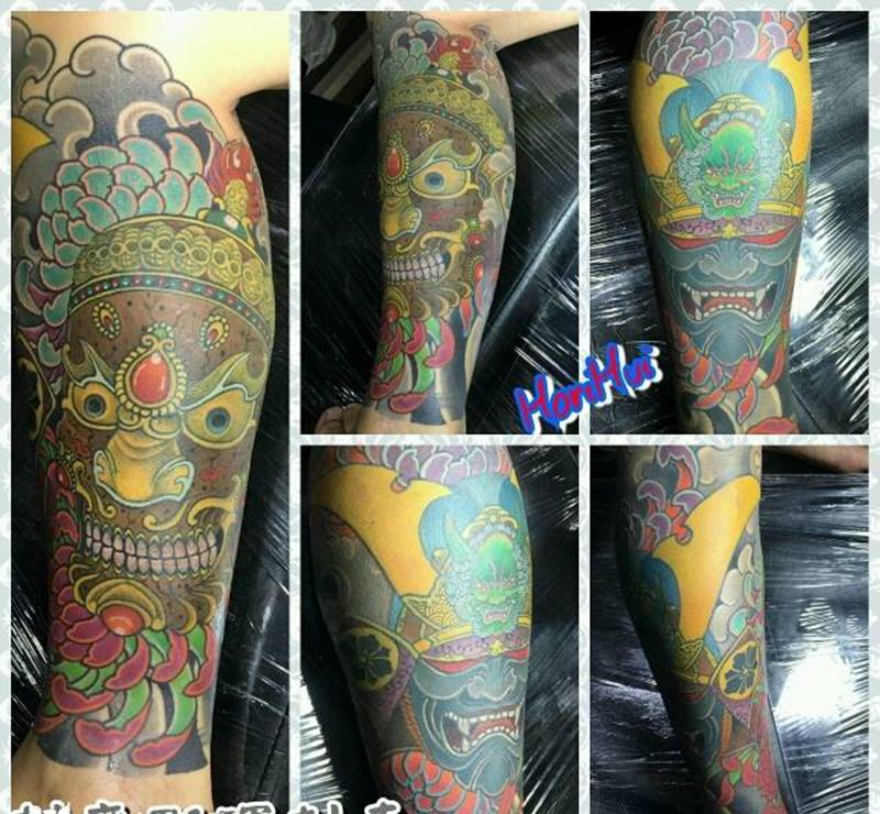 嘎巴拉包小腿纹身图片