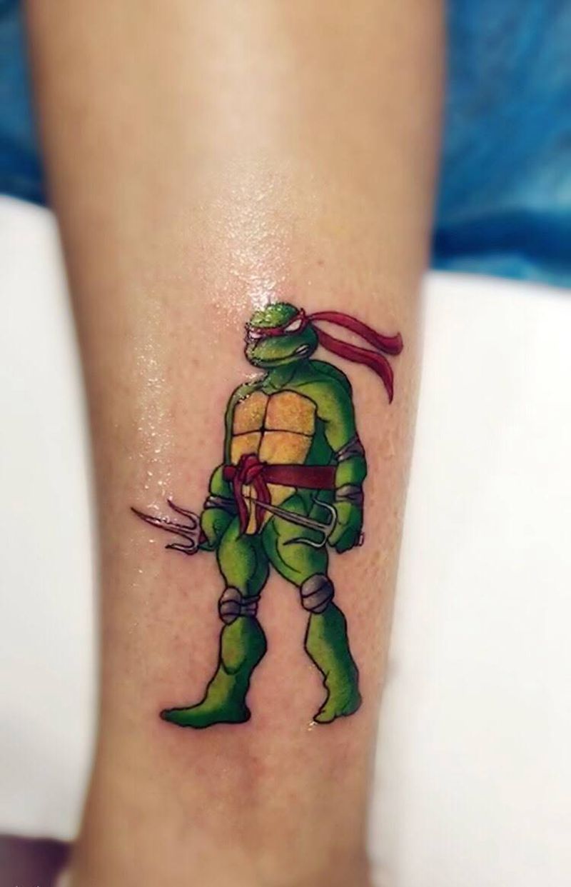 脚踝  忍者神龟纹身图片