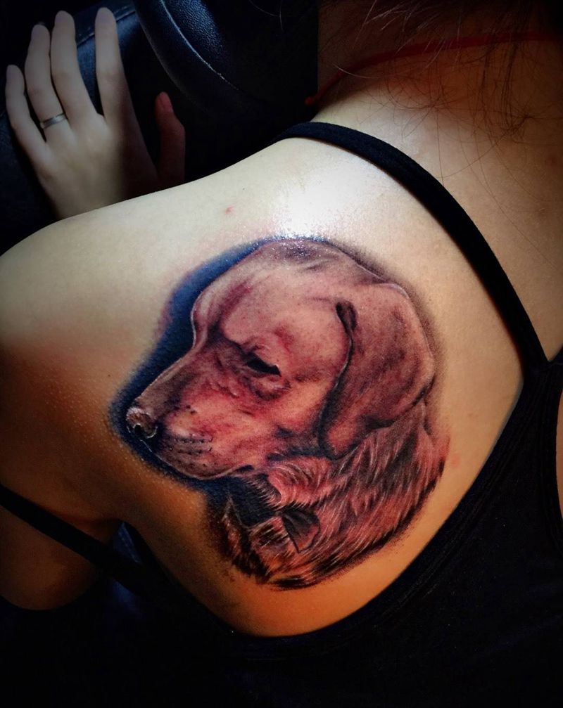 客人的爱犬纹身图片