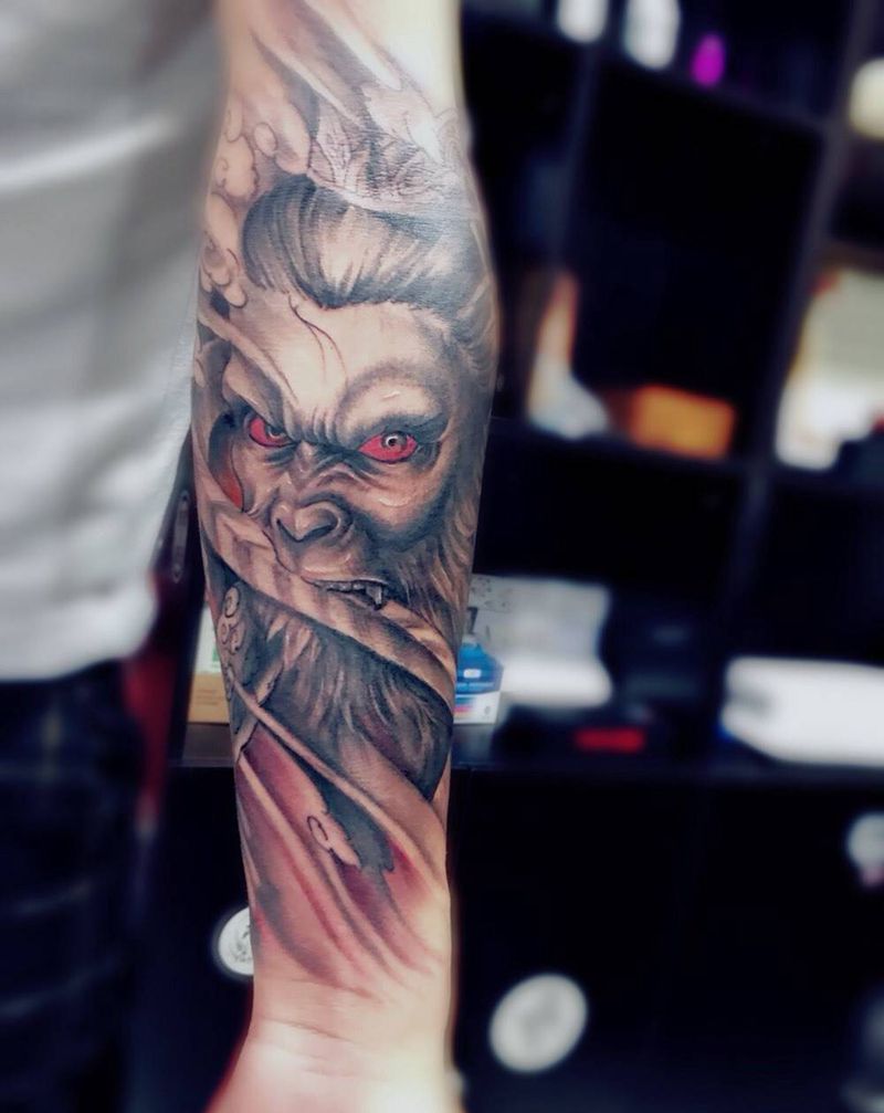 小臂悟空纹身图片