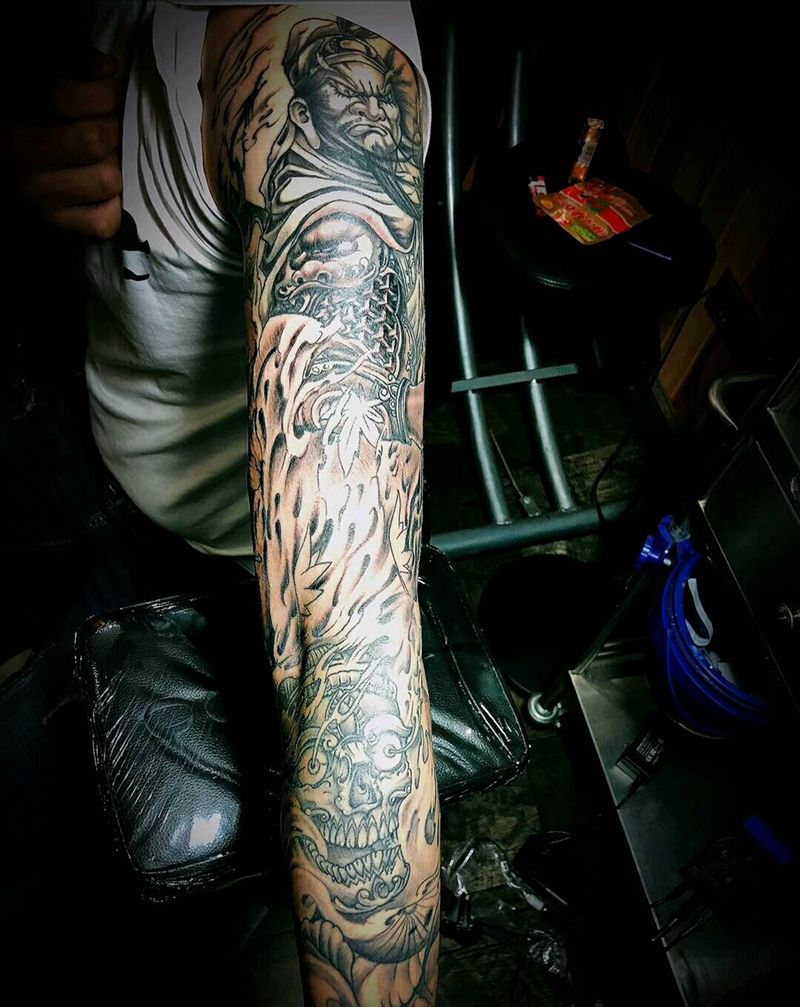 花臂完成纹身图片