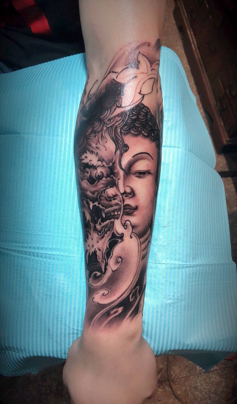 佛魔纹身图片