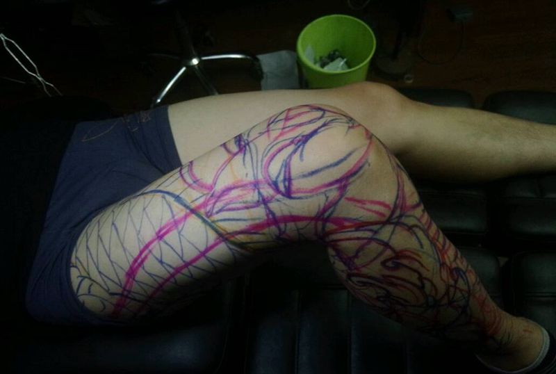 包腿大鱼。纹身图片