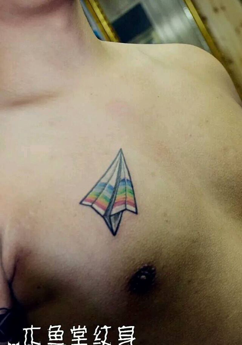 纸飞机纹身图片