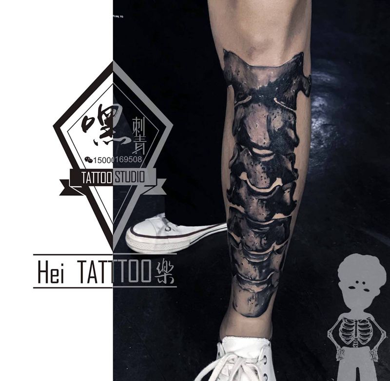 脊椎骨纹身图片