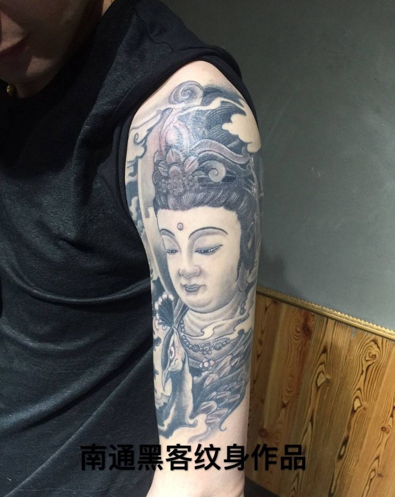 大臂纹身，佛像纹身纹身图片