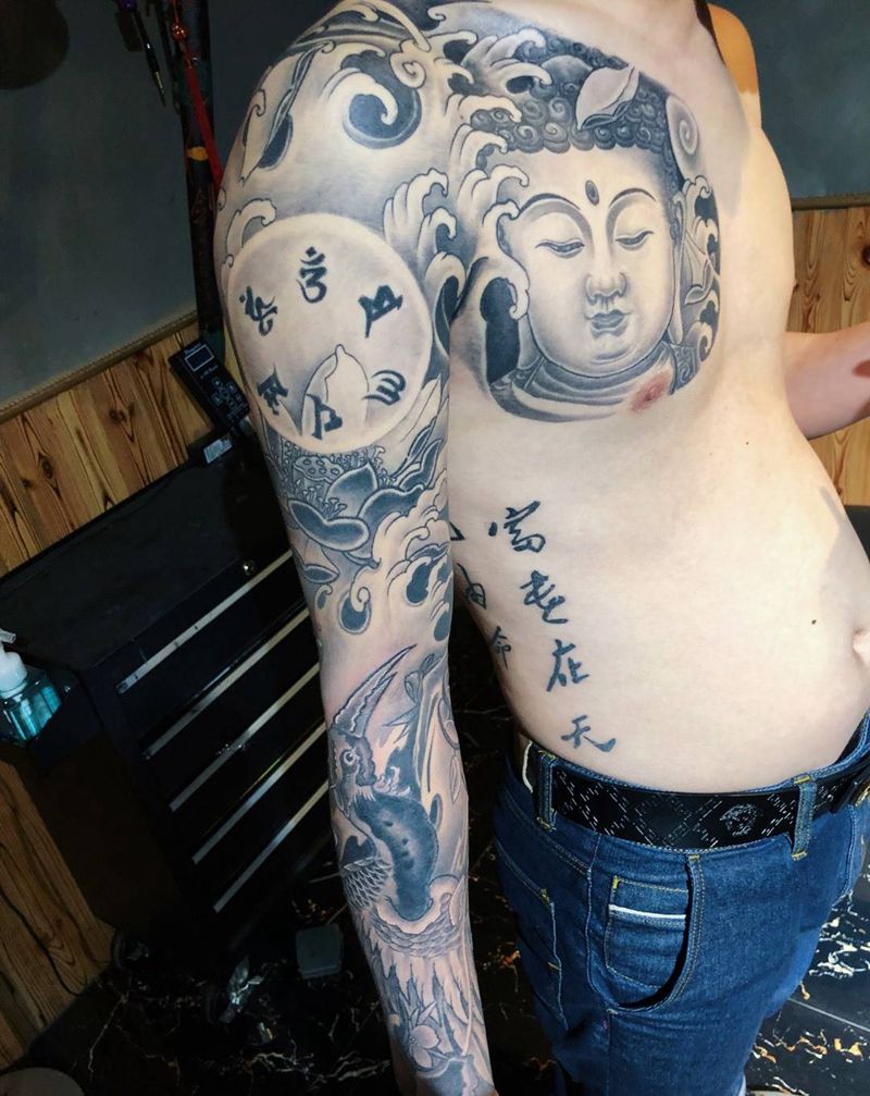 传统半甲纹身图片