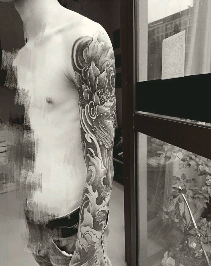 花浪臂纹身图片