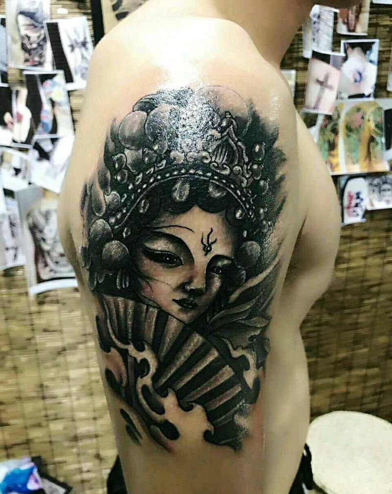 国粹  花旦纹身图片