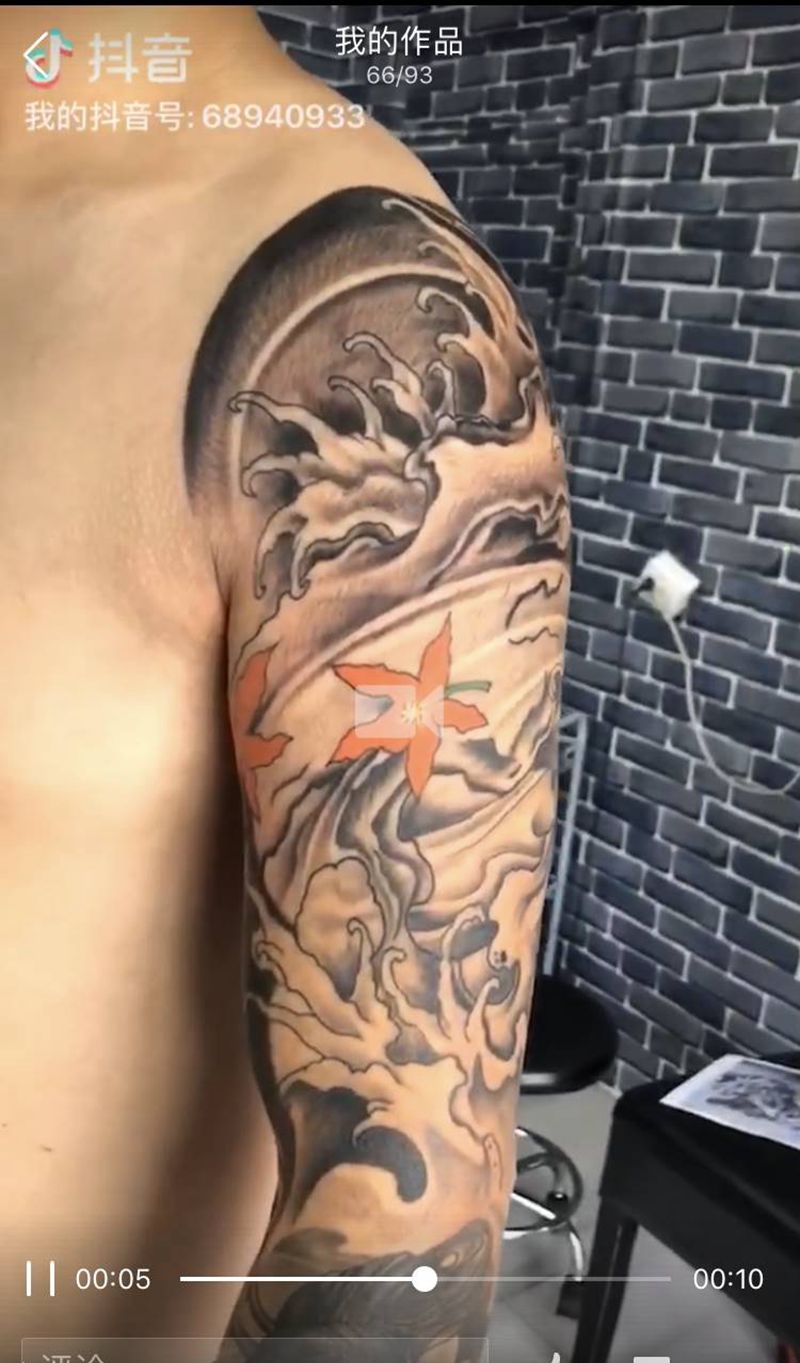 接花臂纹身图片_手臂纹身图案