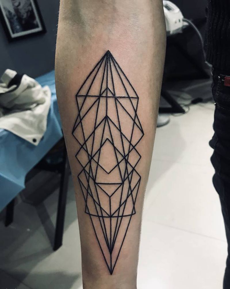 几何纹身图片_手部手臂几何点刺纹身图案