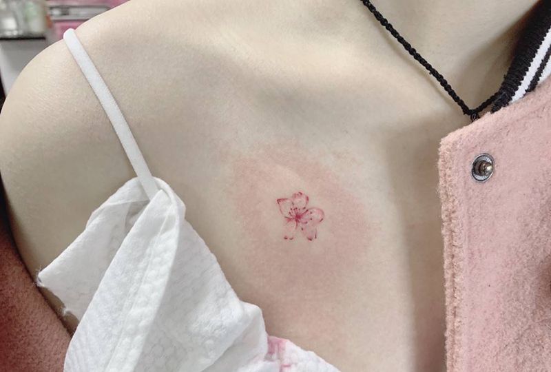 小清新纹身图片_肩部纹身图案