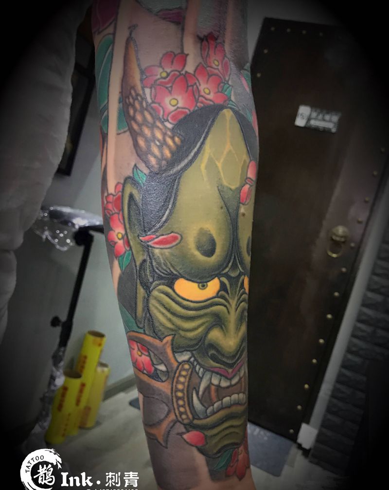 般若纹身图片_手臂新传统纹身图案