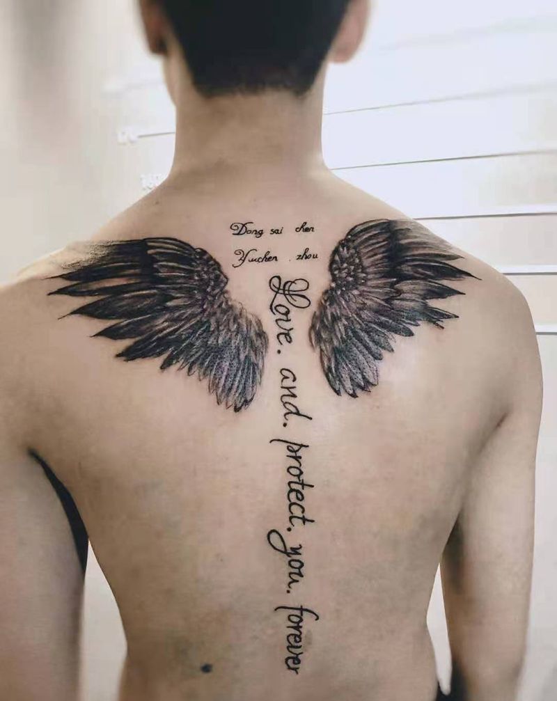 男人担当纹身图片_背部欧美写实纹身图案