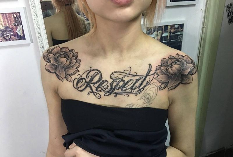 花胸纹身图片_成品肩部背部手部胸部欧美字符几何贴纸纹身图案