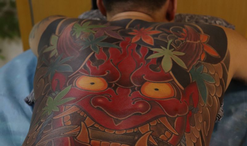 赤般若纹身图片_背部老传统纹身图案