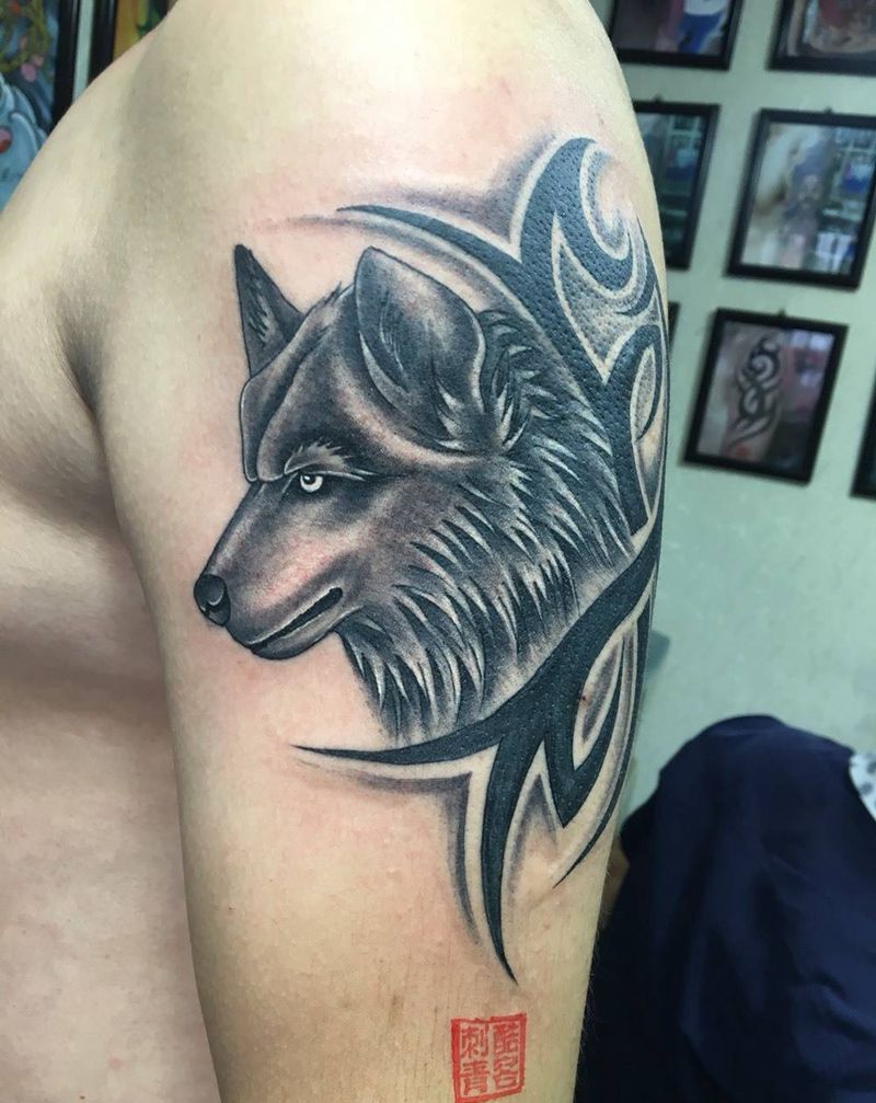 狼纹身图片