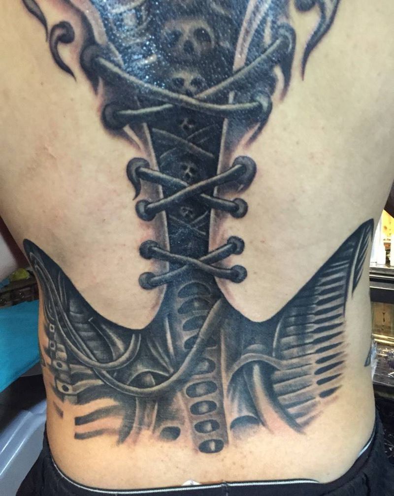 背纹身图片_成品背部欧美贴纸图腾植物纹身图案