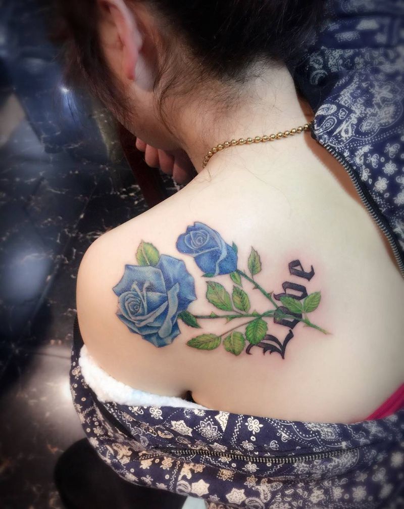 玫瑰花纹身图片