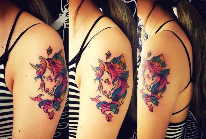 可爱独角兽纹身图片