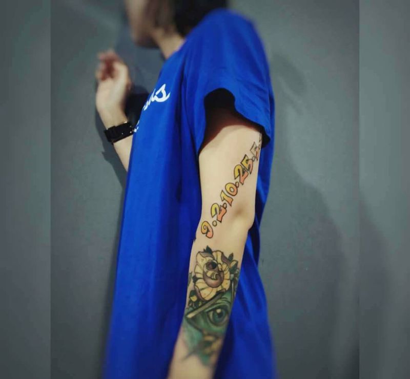 小图 作品纹身图片_手臂花体字纹身图案