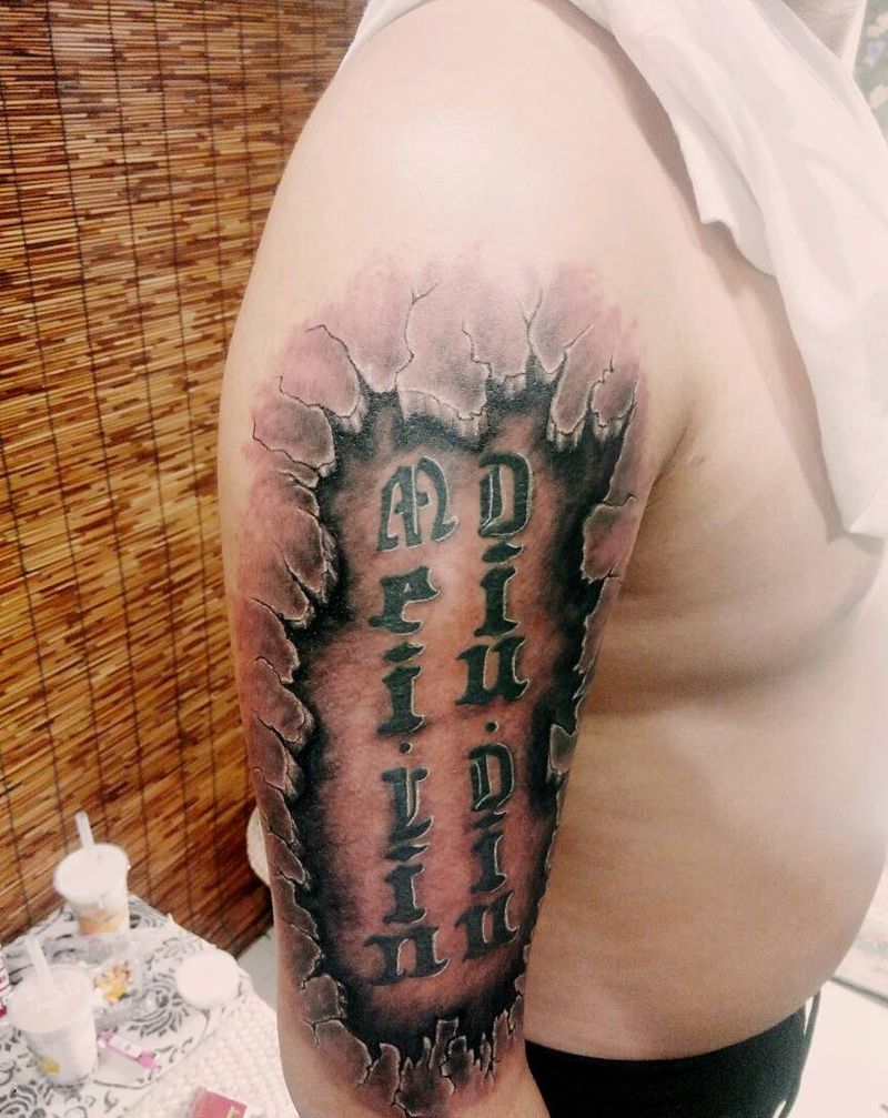 旧图添加 裂痕纹身图片