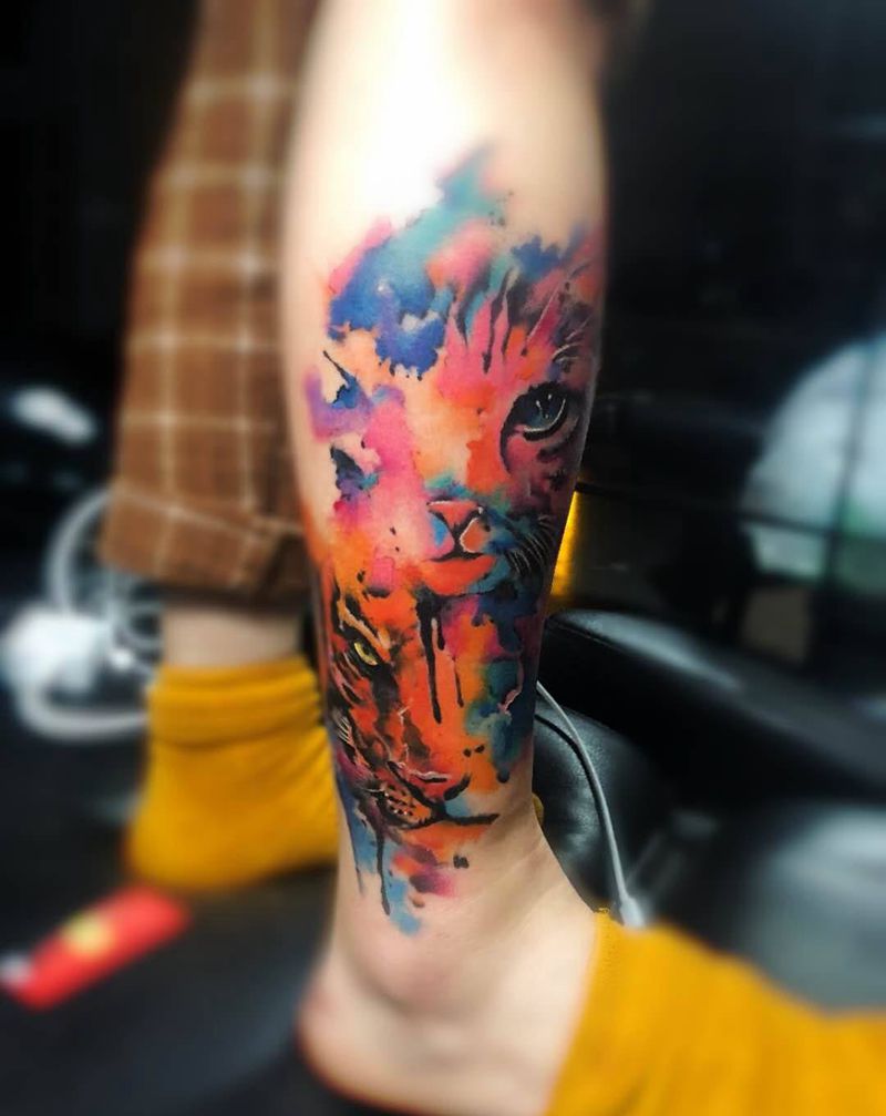 半猫半虎纹身图片