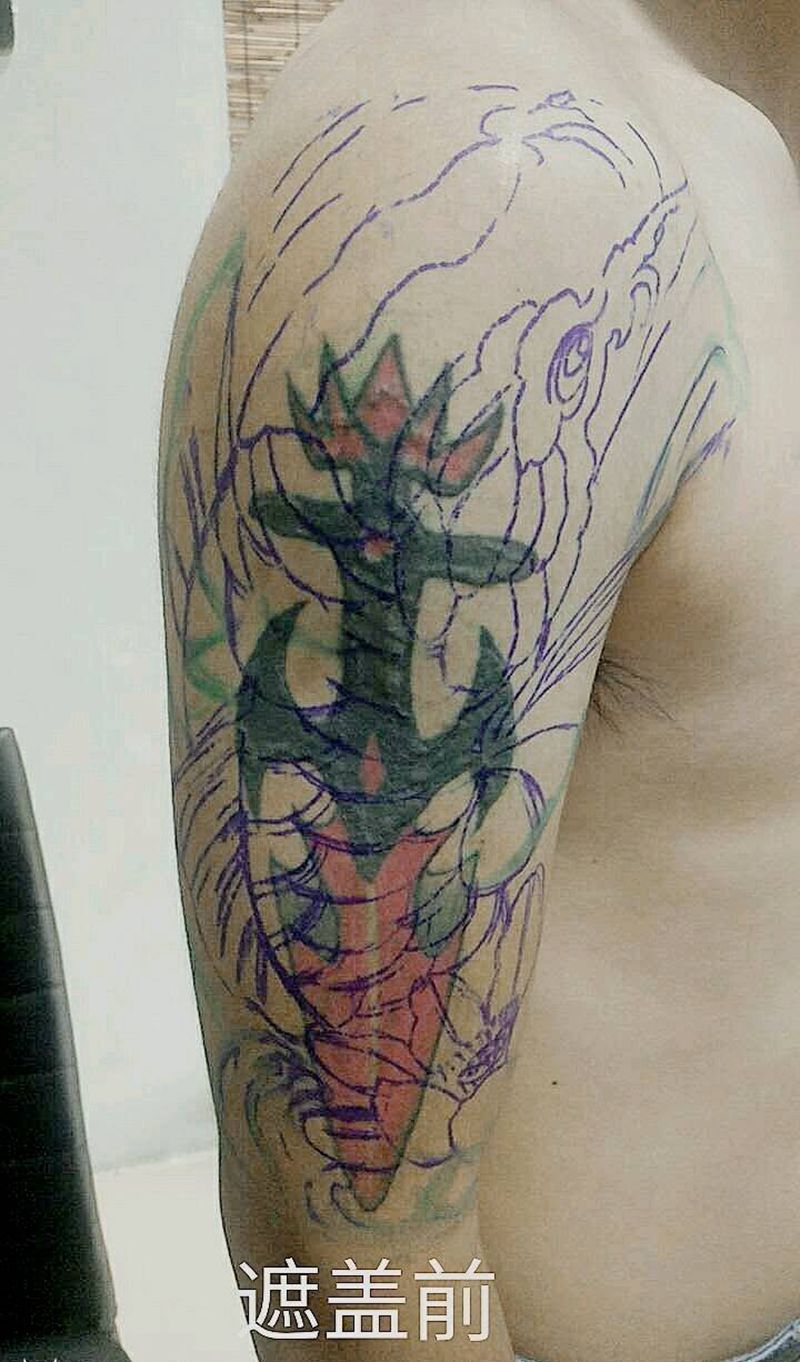 遮盖纹身图片