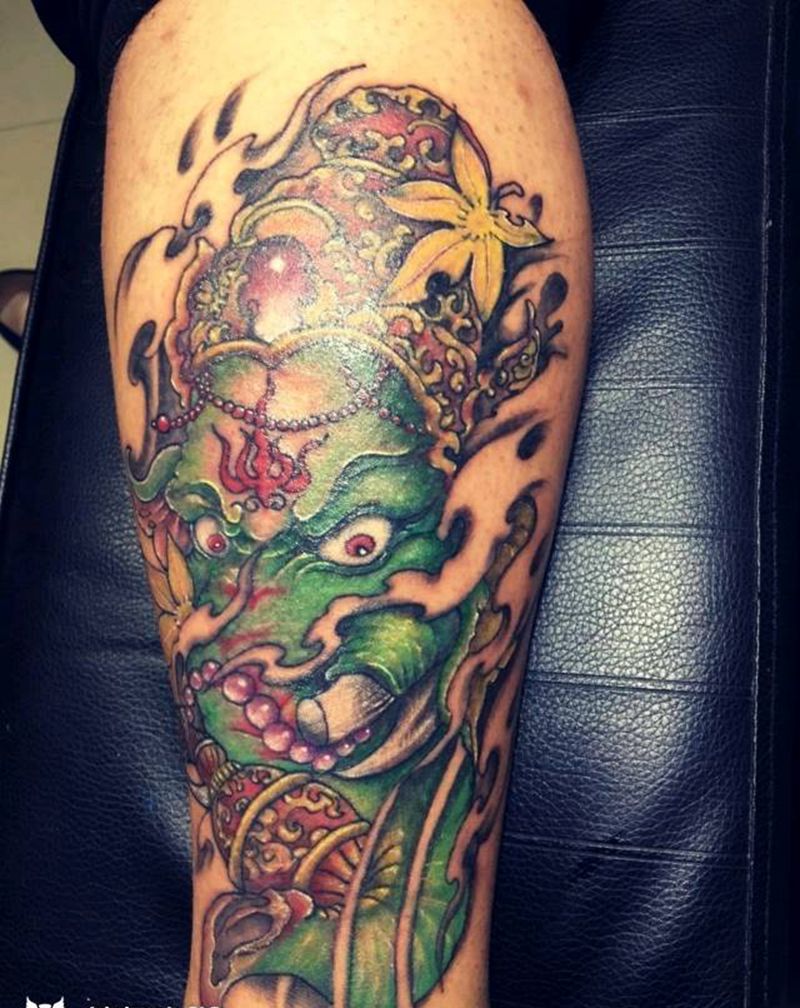 象神 分两次完成  六个小时纹身图片