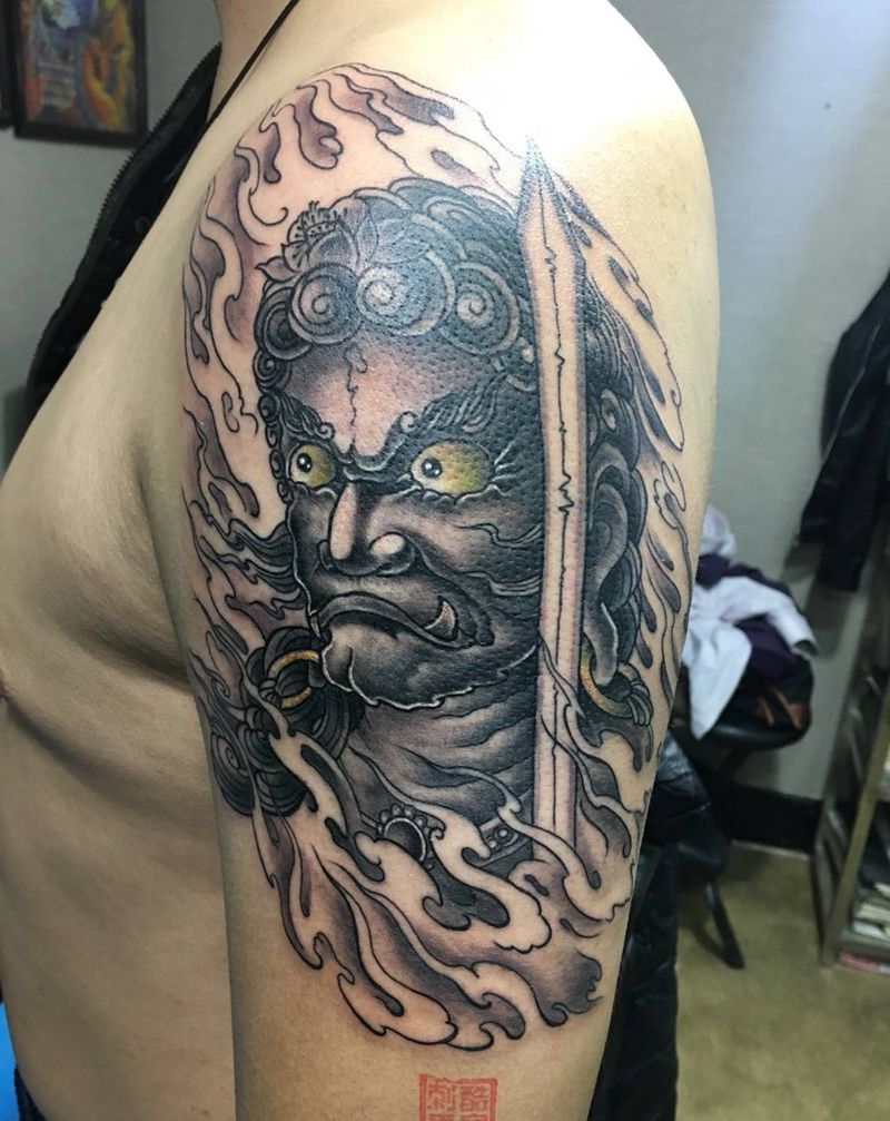 不动明王纹身图片
