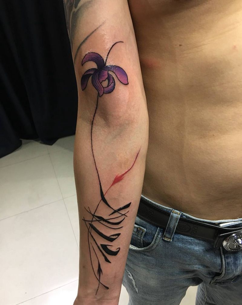 花纹身图片_成品肩部背部手部几何静物植物国画清新原创纹身图案