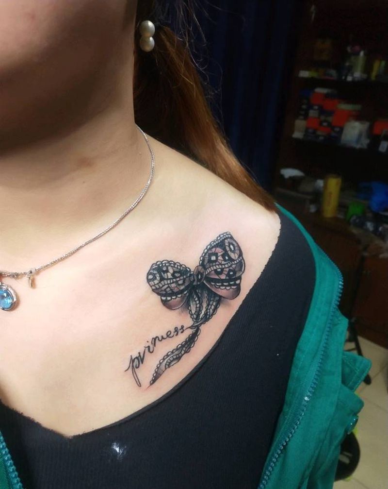 蝴蝶结纹身图片
