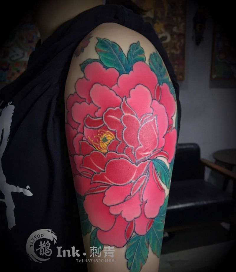 牡丹纹身图片