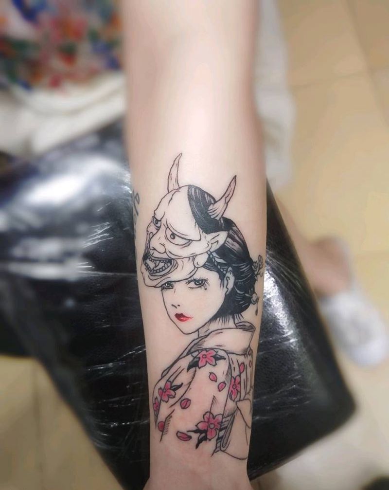 艺妓纹身图片_手臂纹身图案