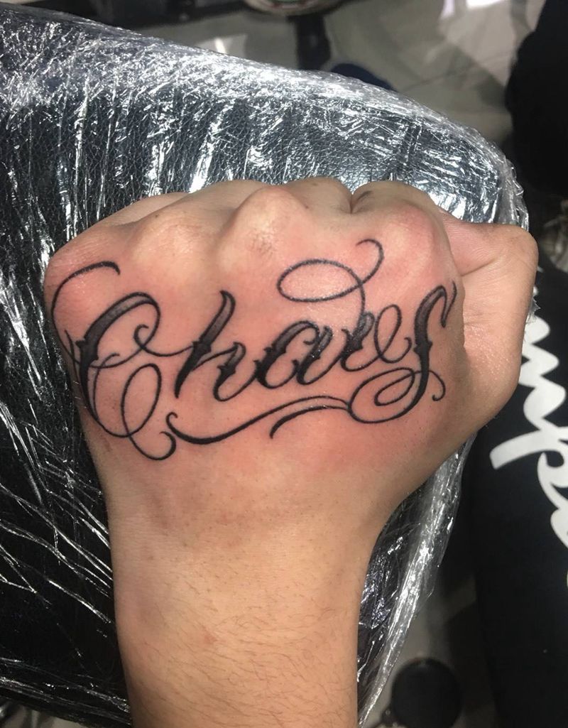 花体字纹身图片_手部腿部花体字欧美写实纹身图案