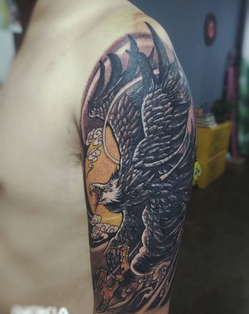 遮盖作品纹身图片_手臂新传统纹身图案