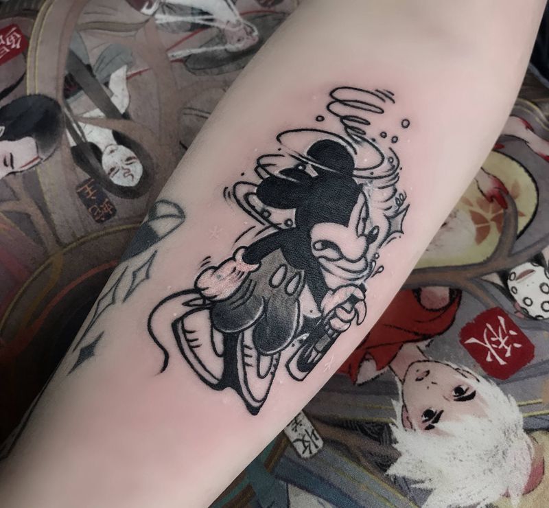 米奇遮盖纹身图片_手臂纹身图案