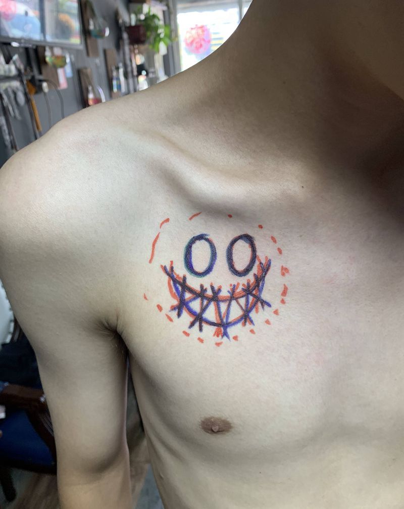 胸口小清新纹身图片_胸部纹身图案