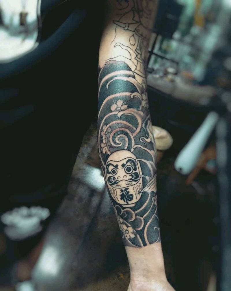 日式传统纹身图片_手臂老传统纹身图案