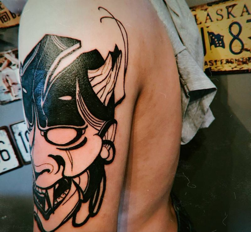 原宿风 般若纹身图片