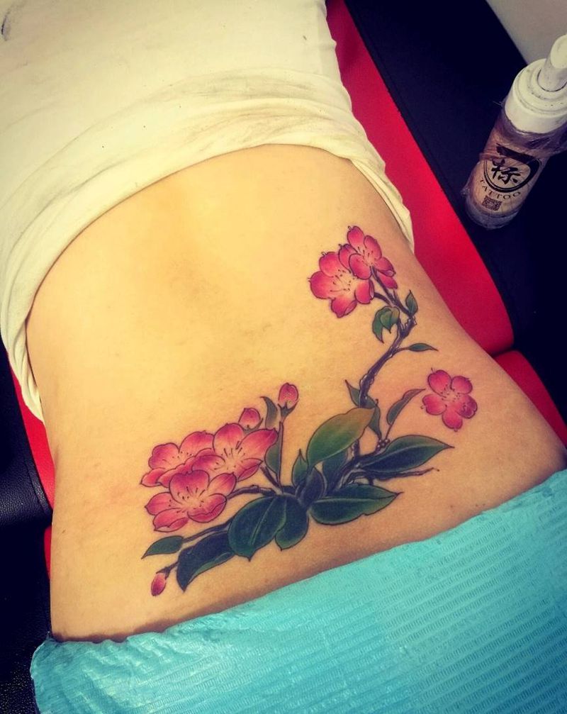 花    遮盖纹身图片