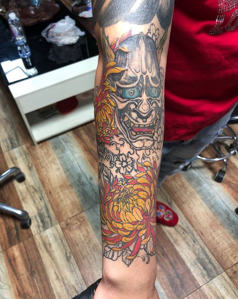 拼接花臂未完待续纹身图片