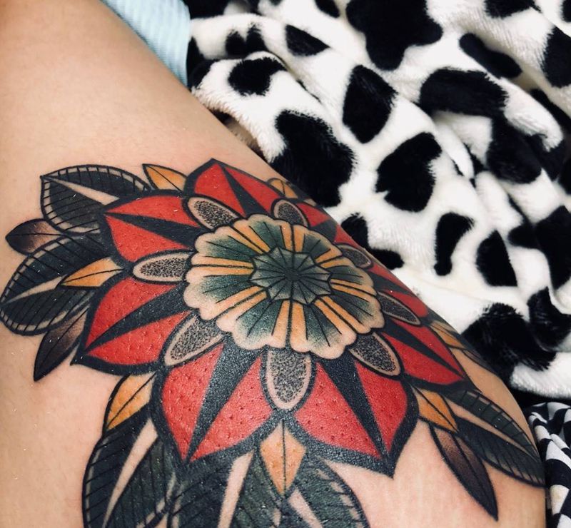 school 梵花一朵纹身图片