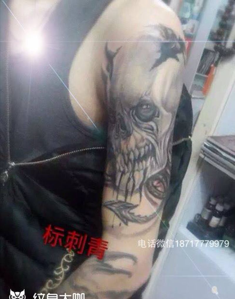 欧美骷髅纹身图片