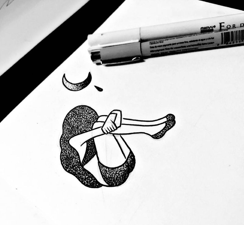 夜纹身图片_手稿纹身图案