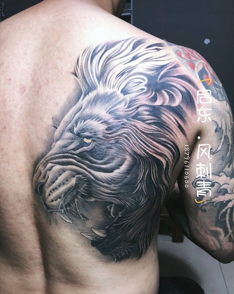 狮子纹身图片