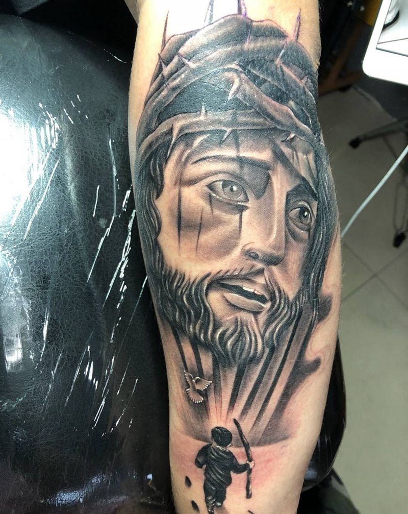 耶稣纹身图片